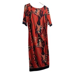 Style & Co Orange/Red Floral Dress S